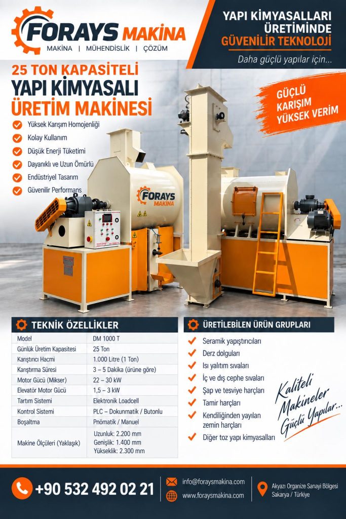 25 ton yapikİmyasal makİnesİ(seramİk yapiŞtirici Üretİm makİnesİ) forays makina