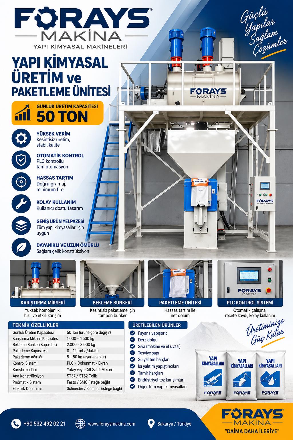 fayans seramİk yapi kİmyasalları üretim makİnesİ-forays makina