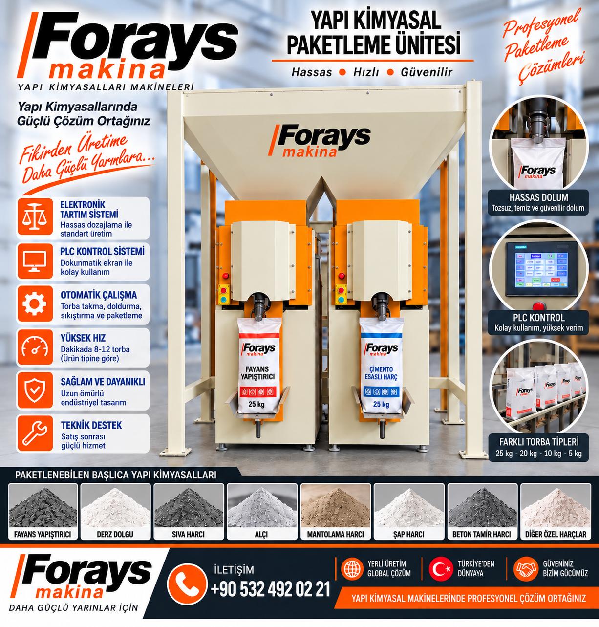 ventİllİ kraft torba paketleme makİnesİ-forays makina