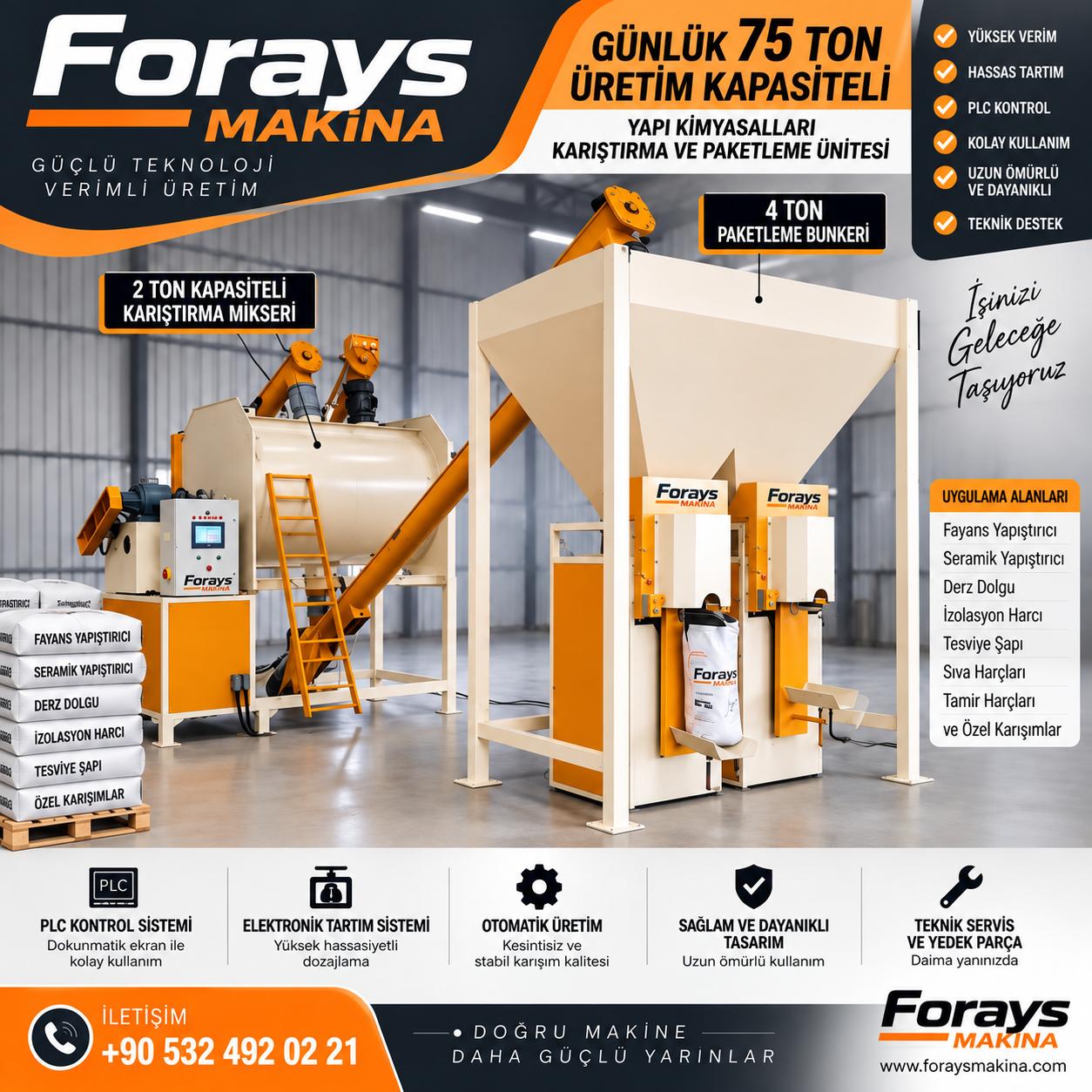 yapi kİmyasal Üretİm ve ventİllİ kraft torba paketleme makİnasi forays makina